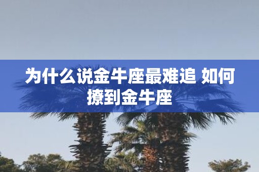 为什么说金牛座最难追 如何撩到金牛座