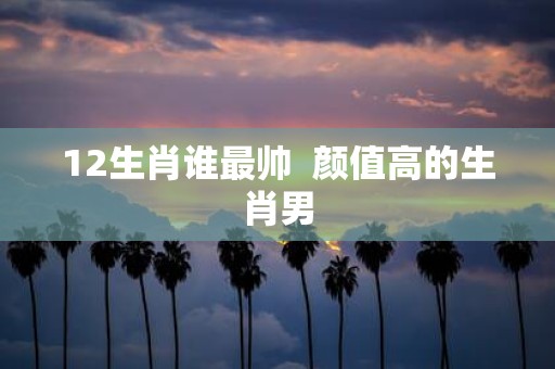 12生肖谁最帅 颜值高的生肖男