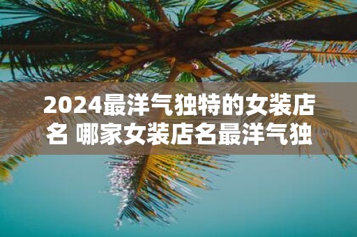 2025最洋气独特的女装店名 哪家女装店名最洋气独特