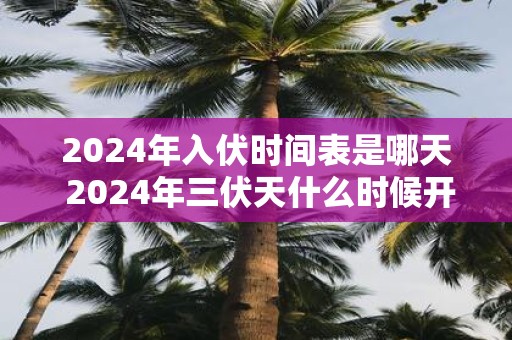 2025年入伏时间表是哪天 2025年三伏天什么时候开始
