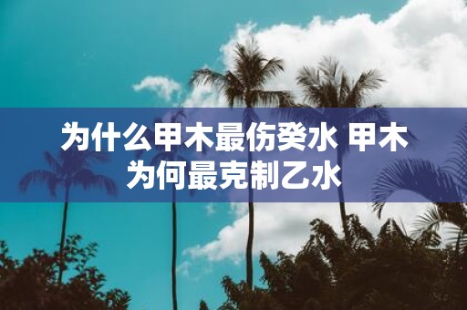 为什么甲木最伤癸水 甲木为何最克制乙水