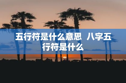 五行符是什么意思  八字五行符是什么