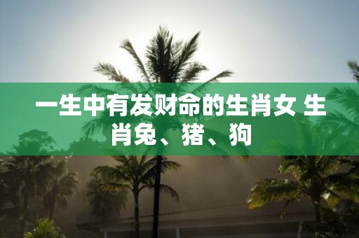 一生中有发财命的生肖女 生肖兔、猪、狗