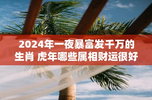 2025年一夜暴富发千万的生肖 虎年哪些属相财运很好