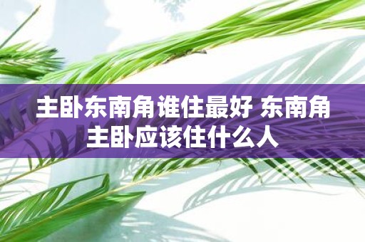 主卧东南角谁住最好 东南角主卧应该住什么人