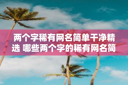 两个字稀有网名简单干净精选 哪些两个字的稀有网名简单干净精选