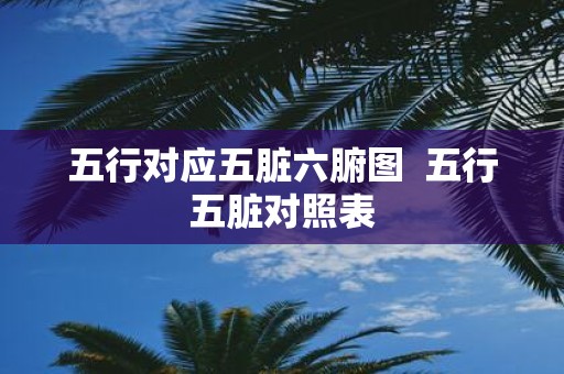五行对应五脏六腑图 五行五脏对照表