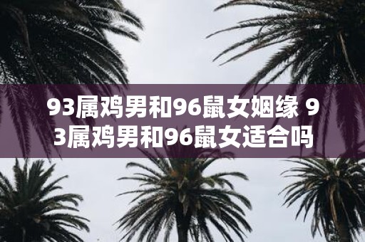 93属鸡男和96鼠女姻缘 93属鸡男和96鼠女适合吗
