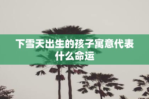 下雪天出生的孩子寓意代表什么命运