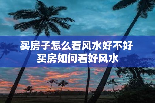 买房子怎么看风水好不好 买房如何看好风水