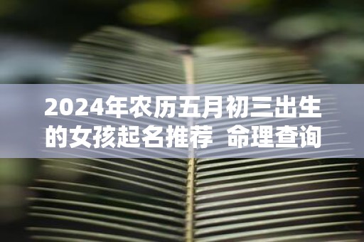 2025年农历五月初三出生的女孩起名推荐 命理查询