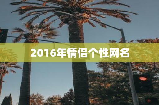 2016年情侣个性网名