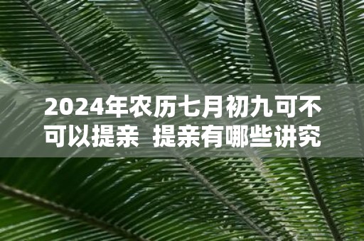 2025年农历七月初九可不可以提亲 提亲有哪些讲究和习俗