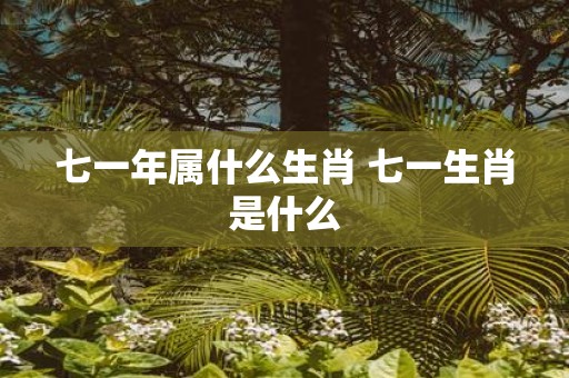 七一年属什么生肖 七一生肖是什么