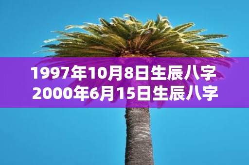 1997年10月8日生辰八字 2000年6月15日生辰八字