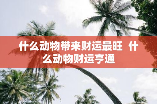 什么动物带来财运最旺 什么动物财运亨通