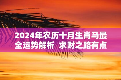2025年农历十月生肖马最全运势解析 求财之路有点辛苦