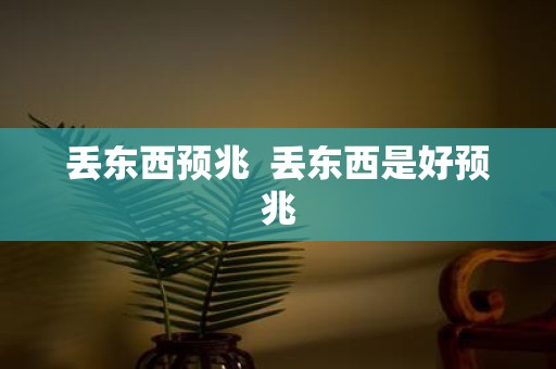 丢东西预兆 丢东西是好预兆