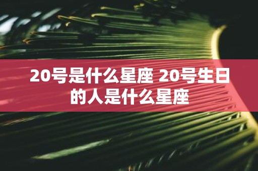 20号是什么星座 20号生日的人是什么星座