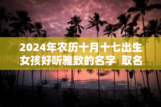 2025年农历十月十七出生女孩好听雅致的名字 取名宜用字