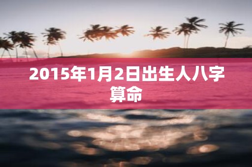 2015年1月2日出生人八字算命