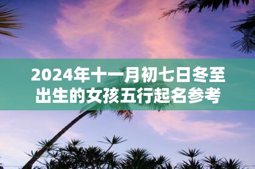 2025年十一月初七日冬至出生的女孩五行起名参考
