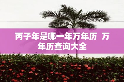 丙子年是哪一年万年历 万年历查询大全