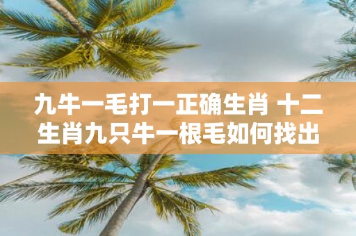 九牛一毛打一正确生肖 十二生肖九只牛一根毛如何找出正确生肖