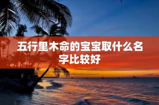 五行里木命的宝宝取什么名字比较好