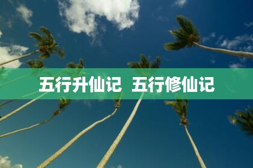 五行升仙记 五行修仙记