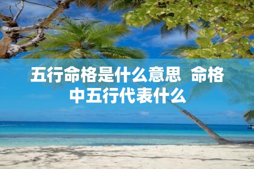 五行命格是什么意思 命格中五行代表什么
