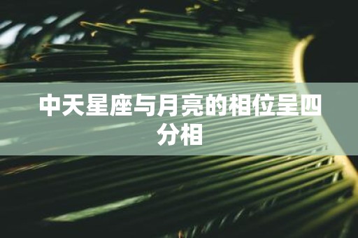 中天星座与月亮的相位呈四分相