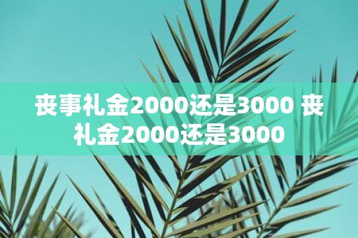 丧事礼金2000还是3000 丧礼金2000还是3000