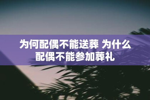 为何配偶不能送葬 为什么配偶不能参加葬礼
