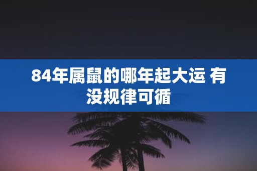 84年属鼠的哪年起大运 有没规律可循