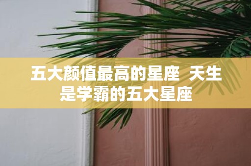 五大颜值最高的星座 天生是学霸的五大星座