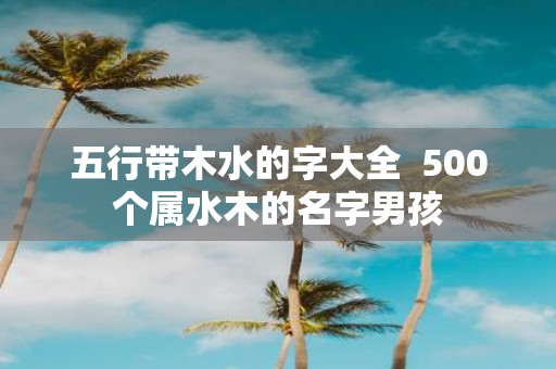 五行带木水的字大全 500个属水木的名字男孩