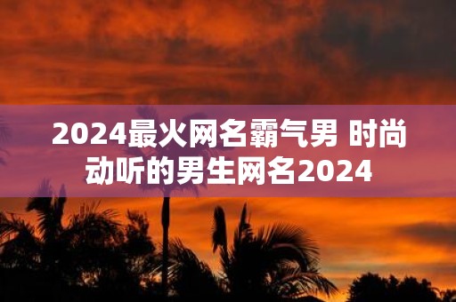 2025最火网名霸气男 时尚动听的男生网名2025