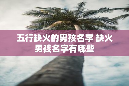 五行缺火的男孩名字 缺火男孩名字有哪些