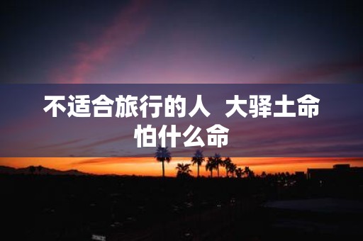 不适合旅行的人 大驿土命怕什么命