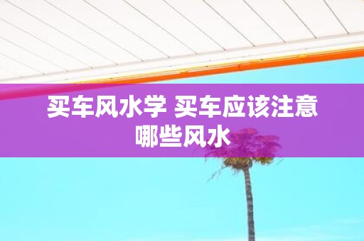 买车风水学 买车应该注意哪些风水