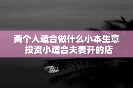 两个人适合做什么小本生意 投资小适合夫妻开的店