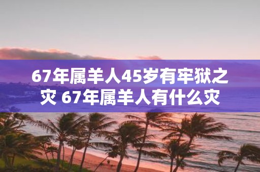 67年属羊人45岁有牢狱之灾 67年属羊人有什么灾