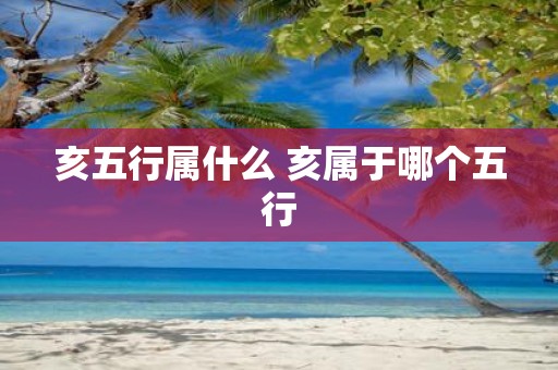 亥五行属什么 亥属于哪个五行