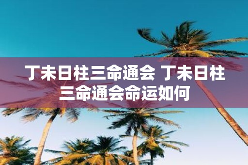 丁未日柱三命通会 丁未日柱三命通会命运如何