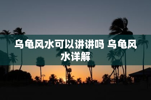 乌龟风水可以讲讲吗 乌龟风水详解