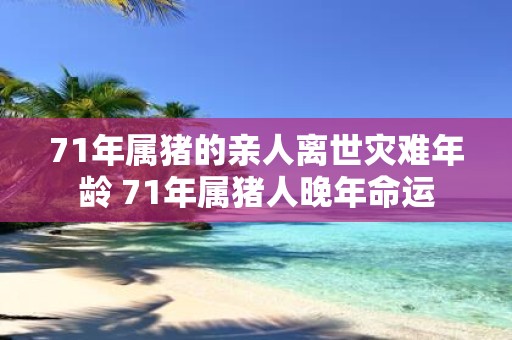 71年属猪的亲人离世灾难年龄 71年属猪人晚年命运
