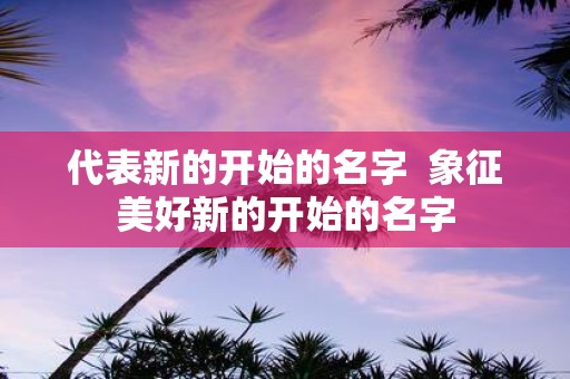 代表新的开始的名字 象征美好新的开始的名字