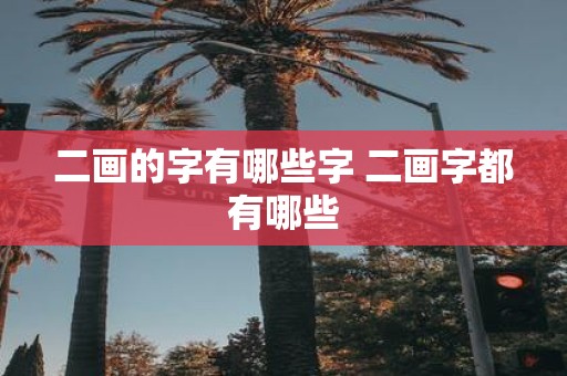二画的字有哪些字 二画字都有哪些