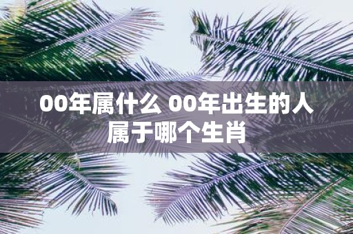 00年属什么 00年出生的人属于哪个生肖